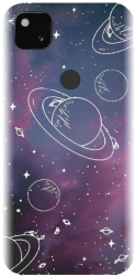 Husa din silicon compatibila cu Google Pixel 4a - model Cosmic Drawn Map 