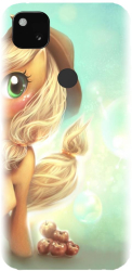 Husa din silicon compatibila cu Google Pixel 4a - model Cute pony AppleJack 
