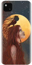 Husa din silicon compatibila cu Google Pixel 4a - model Fantasy Wolf Woman