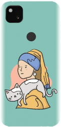 Husa din silicon compatibila cu Google Pixel 4a - model Girl With A Pearl Earring 