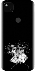 Husa din silicon compatibila cu Google Pixel 4a - model Line Art Dreamer 