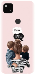 Husa din silicon compatibila cu Google Pixel 4a - model Mama de baieti 