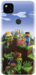 Husa din silicon compatibila cu Google Pixel 4a - model MInecfraft 2 