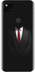 Husa din silicon compatibila cu Google Pixel 4a - model Mystery Man In Suit 
