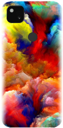 Husa din silicon compatibila cu Google Pixel 4a - model Oil Painting Colorful Strokes 