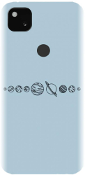 Husa din silicon compatibila cu Google Pixel 4a - model Planets 