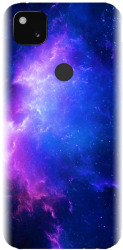 Husa din silicon compatibila cu Google Pixel 4a - model Purple Space Nebula 