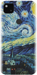 Husa din silicon compatibila cu Google Pixel 4a - model The Starry Night 