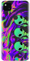 Husa din silicon compatibila cu Google Pixel 4a - model Trippy Aliens 