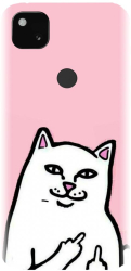 Husa din silicon compatibila cu Google Pixel 4a - model White Cat 