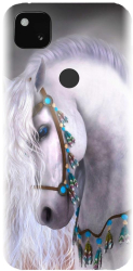 Husa din silicon compatibila cu Google Pixel 4a - model White Horse 