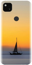 Husa din silicon compatibila cu Google Pixel 4a - model Wind Sail Boat Ocean Sunset 