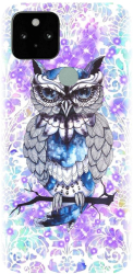 Husa din silicon compatibila cu Google Pixel 5 - model Abstract Owl 