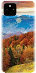 Husa din silicon compatibila cu Google Pixel 5 - model Autumn Mountain Fall Rusty Forest 
