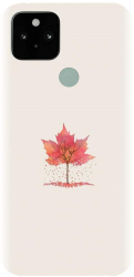 Husa din silicon compatibila cu Google Pixel 5 - model Autumn Tree Leaf 