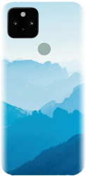 Husa din silicon compatibila cu Google Pixel 5 - model Blue Mountain Crests 