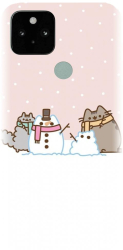 Husa din silicon compatibila cu Google Pixel 5 - model Cat And Snowman 