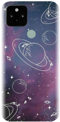 Husa din silicon compatibila cu Google Pixel 5 - model Cosmic Drawn Map 