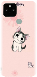 Husa din silicon compatibila cu Google Pixel 5 - model Cute cat 