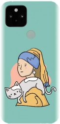 Husa din silicon compatibila cu Google Pixel 5 - model Girl With A Pearl Earring 