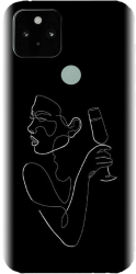 Husa din silicon compatibila cu Google Pixel 5 - model Line Art Champagne 