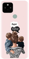 Husa din silicon compatibila cu Google Pixel 5 - model Mama de baieti 