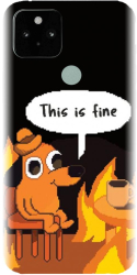 Husa din silicon compatibila cu Google Pixel 5 - model Pixel Art This Is Fine 