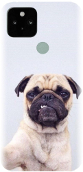 Husa din silicon compatibila cu Google Pixel 5 - model Simple Pug Selfie