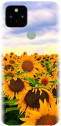 Husa din silicon compatibila cu Google Pixel 5 - model Sunflowers 