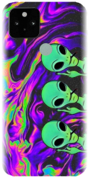 Husa din silicon compatibila cu Google Pixel 5 - model Trippy Aliens 