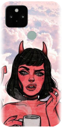 Husa din silicon compatibila cu Google Pixel 5 - model Trippy Evil Mode 
