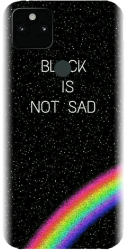 Husa din silicon compatibila cu Google Pixel 5a - model Black Is Not Sad 