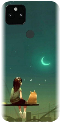 Husa din silicon compatibila cu Google Pixel 5a - model Cat And Girl 