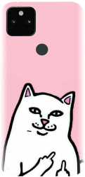 Husa din silicon compatibila cu Google Pixel 5a - model White Cat 