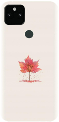 Husa din silicon compatibila cu Google Pixel 5XL - model Autumn Tree Leaf
