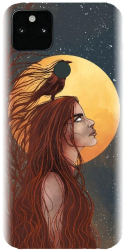Husa din silicon compatibila cu Google Pixel 5XL - model Fantasy Wolf Woman 
