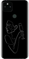 Husa din silicon compatibila cu Google Pixel 5XL - model Line Art Champagne