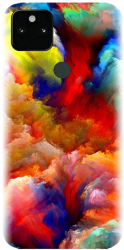 Husa din silicon compatibila cu Google Pixel 5XL - model Oil Painting Colorful Strokes 