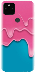 Husa din silicon compatibila cu Google Pixel 5XL - model Pink Liquid Dripping 