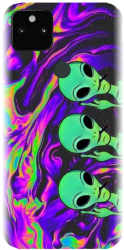 Husa din silicon compatibila cu Google Pixel 5XL - model Trippy Aliens 