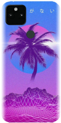 Husa din silicon compatibila cu Google Pixel 5XL - model Vaporwave Palm 