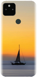 Husa din silicon compatibila cu Google Pixel 5XL - model Wind Sail Boat Ocean Sunset 