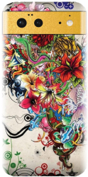 Husa din silicon compatibila cu Google Pixel 6 - model Abstract Flowers 