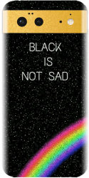 Husa din silicon compatibila cu Google Pixel 6 - model Black Is Not Sad 