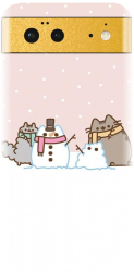 Husa din silicon compatibila cu Google Pixel 6 - model Cat And Snowman 