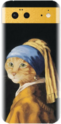 Husa din silicon compatibila cu Google Pixel 6 - model Cat With A Pearl Earring