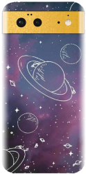 Husa din silicon compatibila cu Google Pixel 6 - model Cosmic Drawn Map 