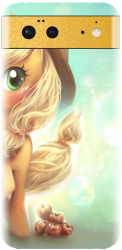 Husa din silicon compatibila cu Google Pixel 6 - model Cute pony AppleJack 