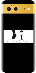 Husa din silicon compatibila cu Google Pixel 6 - model Line Art Buze Negre