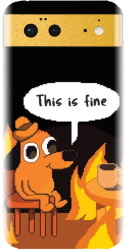 Husa din silicon compatibila cu Google Pixel 6 - model Pixel Art This Is Fine 
